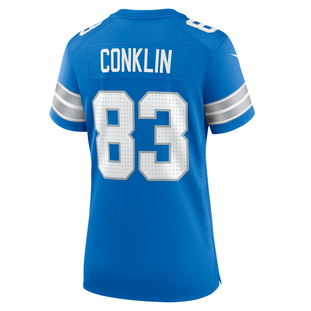 Women's Nike Detroit Lions Tyler Conklin Blue Team Game NFL Jersey