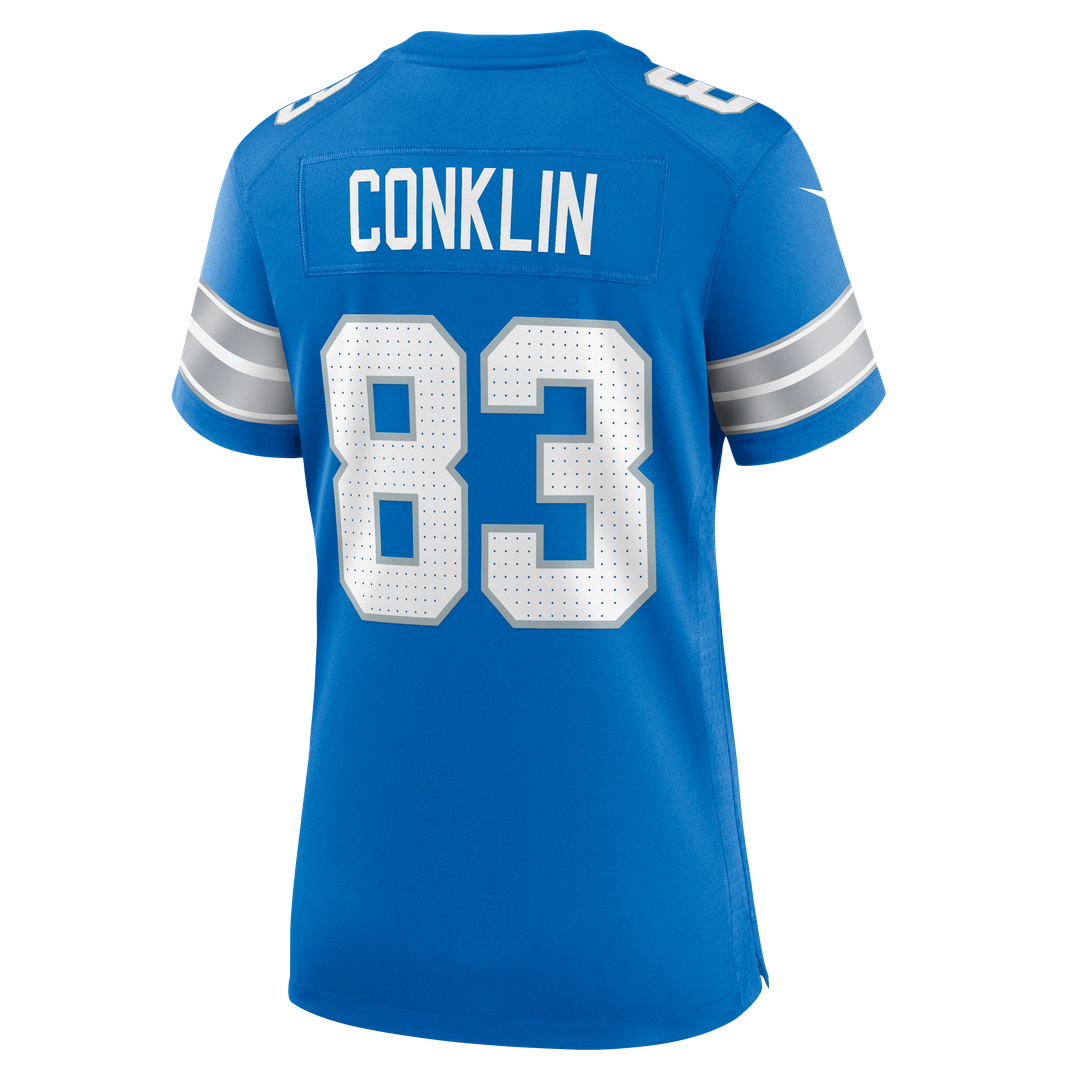 Women's Nike Detroit Lions Tyler Conklin Blue Team Game NFL Jersey