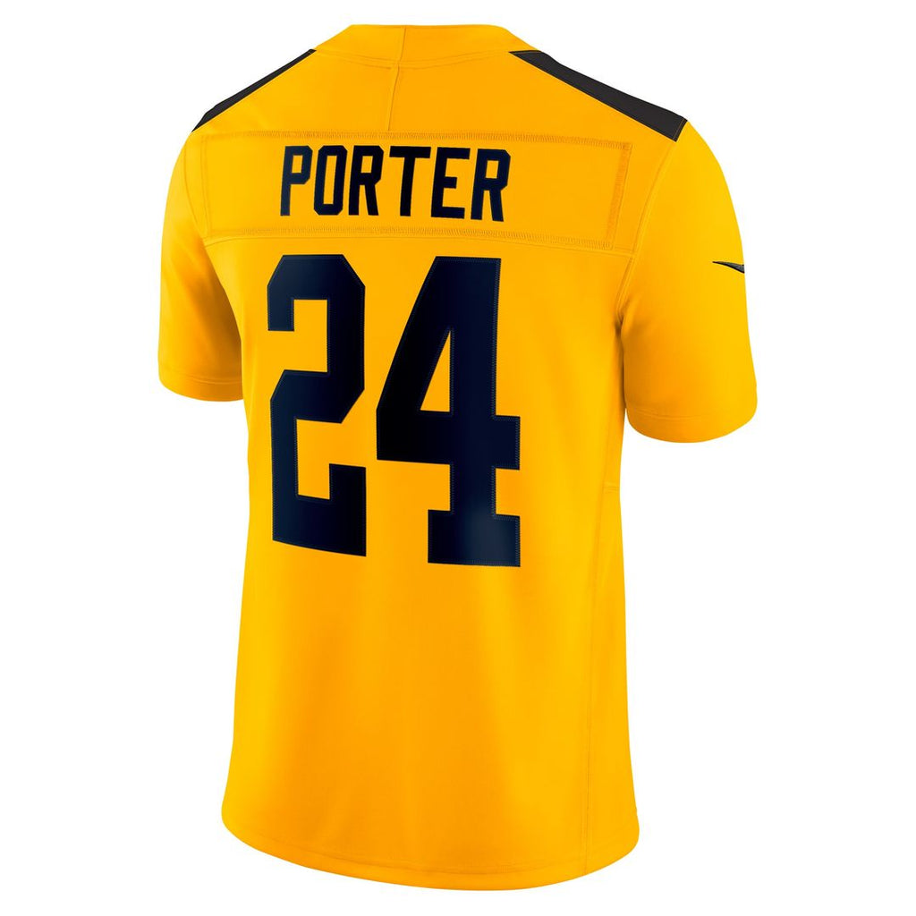 Men's Nike Pittsburgh Steelers Joey Porter Jr. Gold Alternate 1933 Throwback Vapor F.U.S.E. Limited NFL Jersey