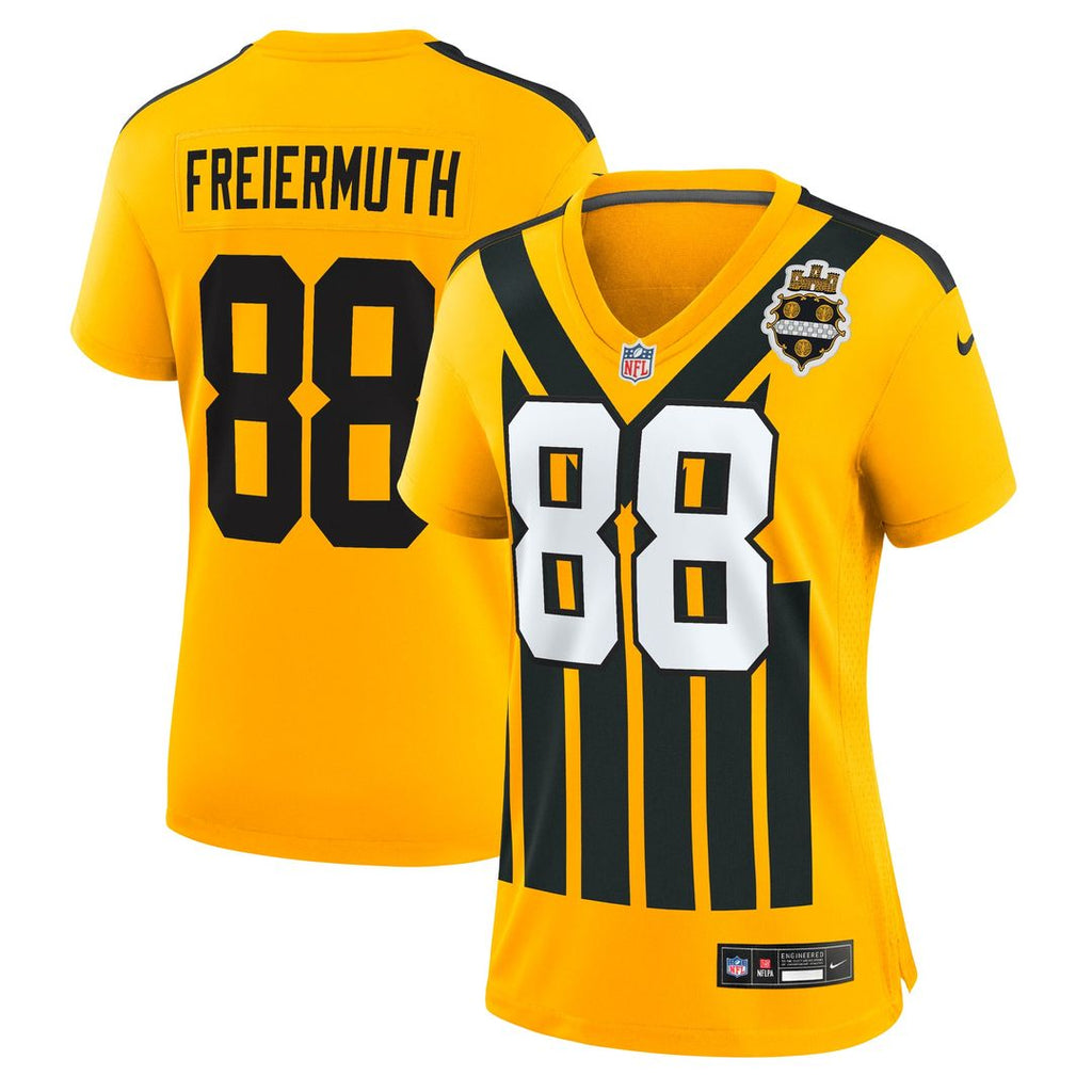 Women's Nike Pittsburgh Steelers Pat Freiermuth Gold Alternate 1933 Throwback Game NFL Jersey