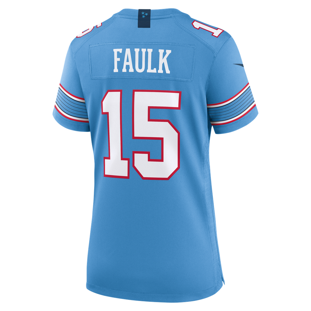 Women's Nike Tennessee Titans Keldric Faulk Light Blue Team Game NFL Jersey