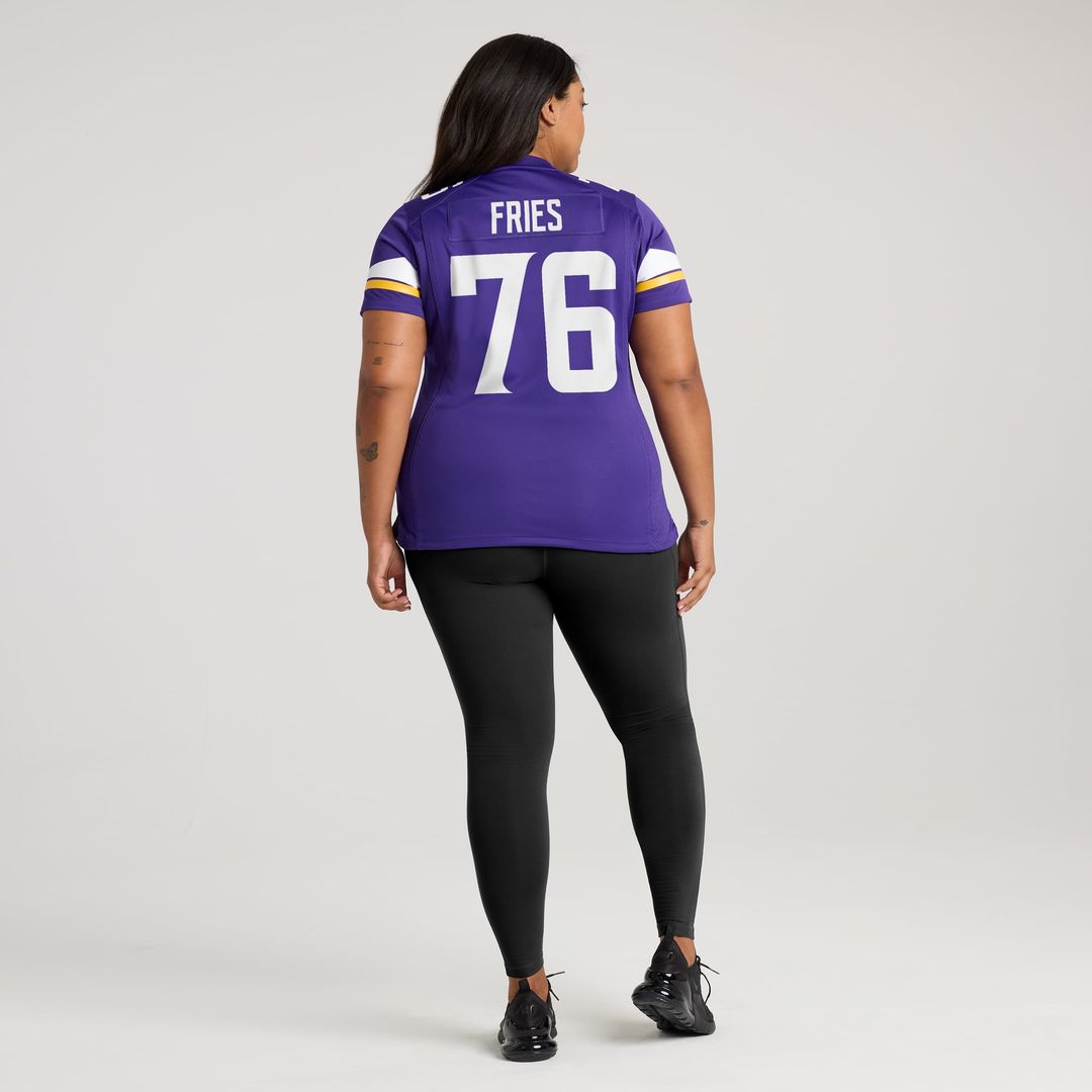 Women's Nike Minnesota Vikings Will Fries Purple Team Game NFL Jersey