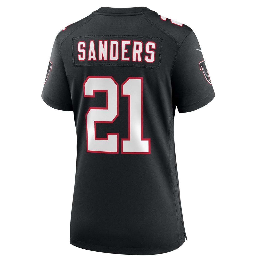 Women's Nike Atlanta Falcons Deion Sanders Black Alternate Retired Player Game NFL Jersey