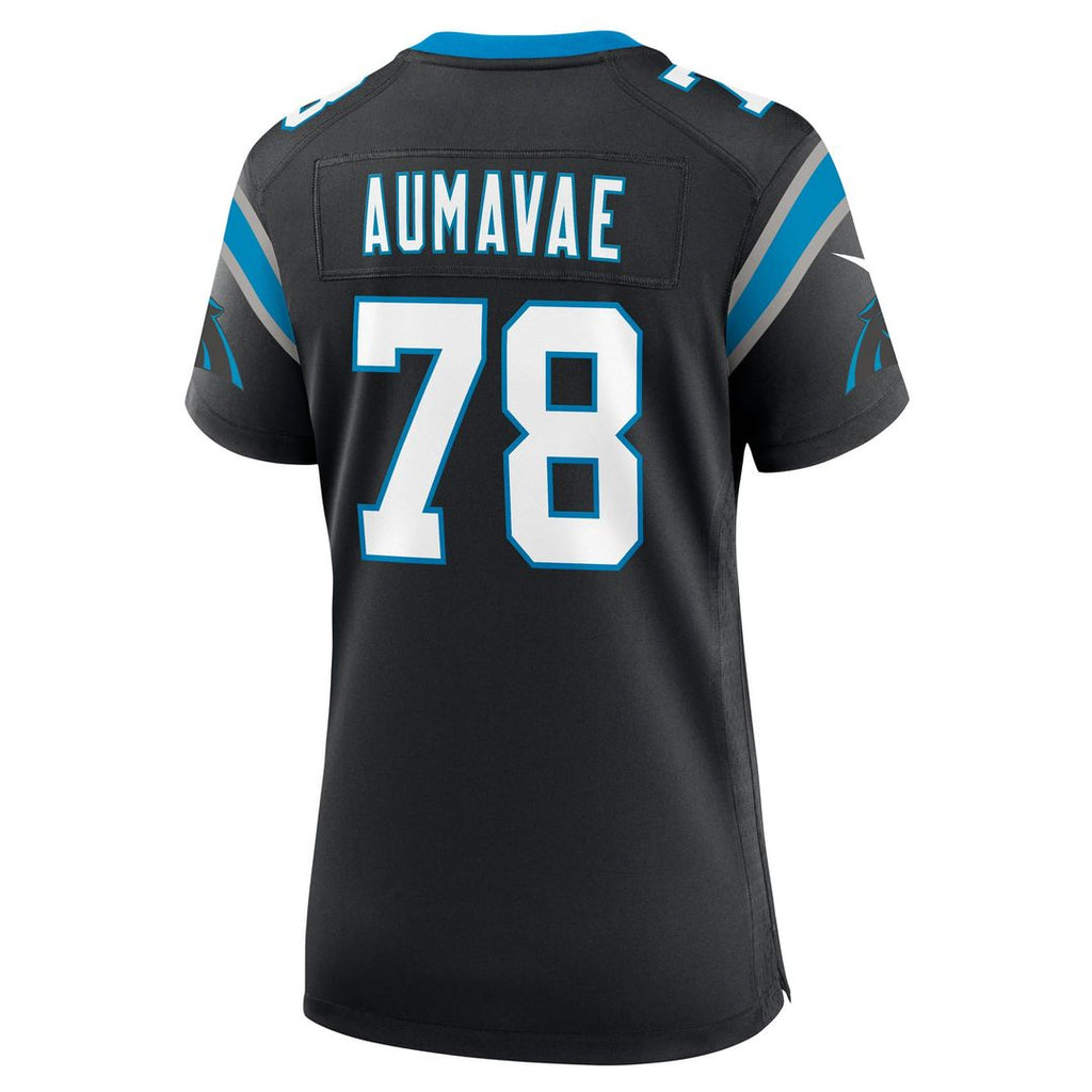 Women's Nike Carolina Panthers Popo Aumavae Black Team Game NFL Jersey