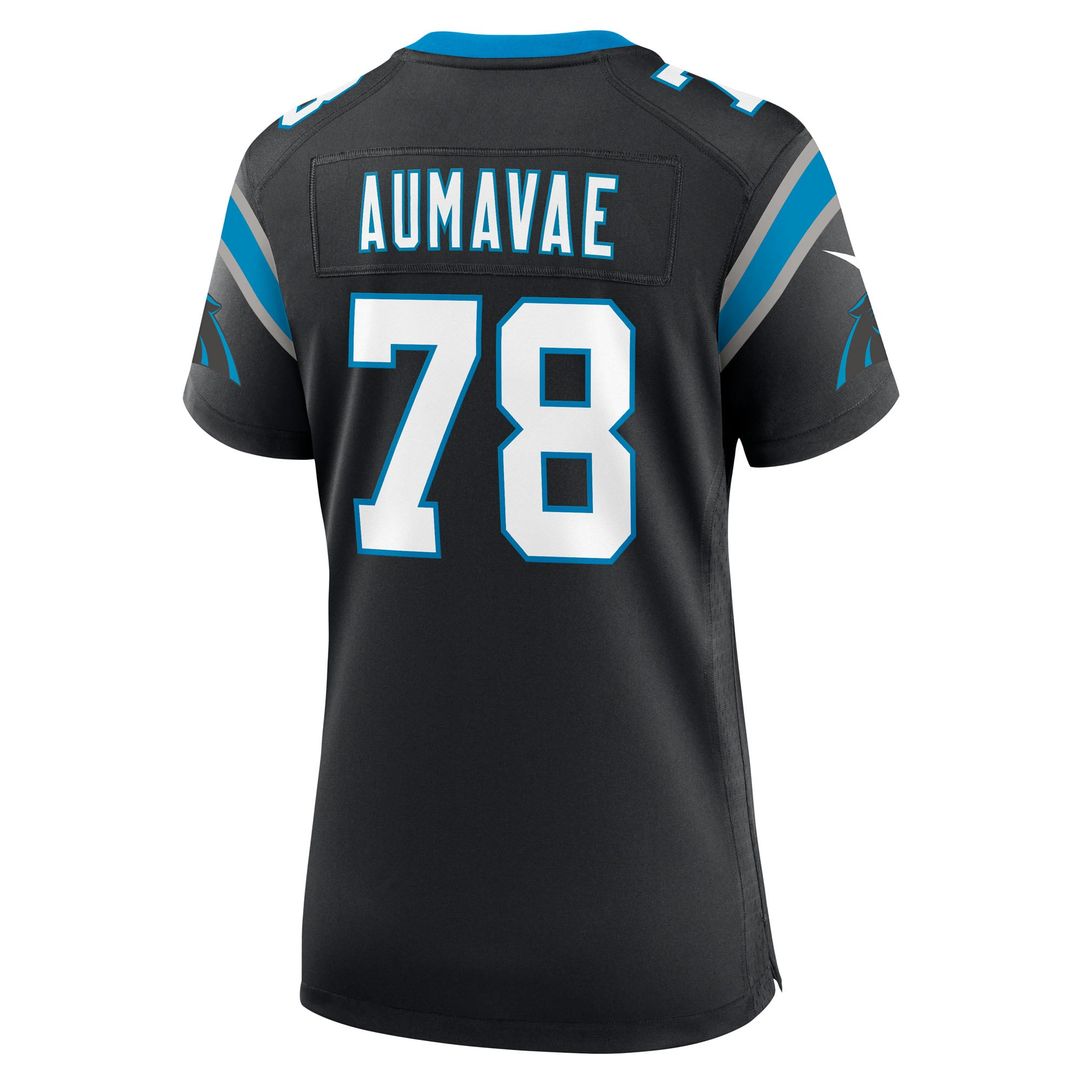 Women's Nike Carolina Panthers Popo Aumavae Black Team Game NFL Jersey