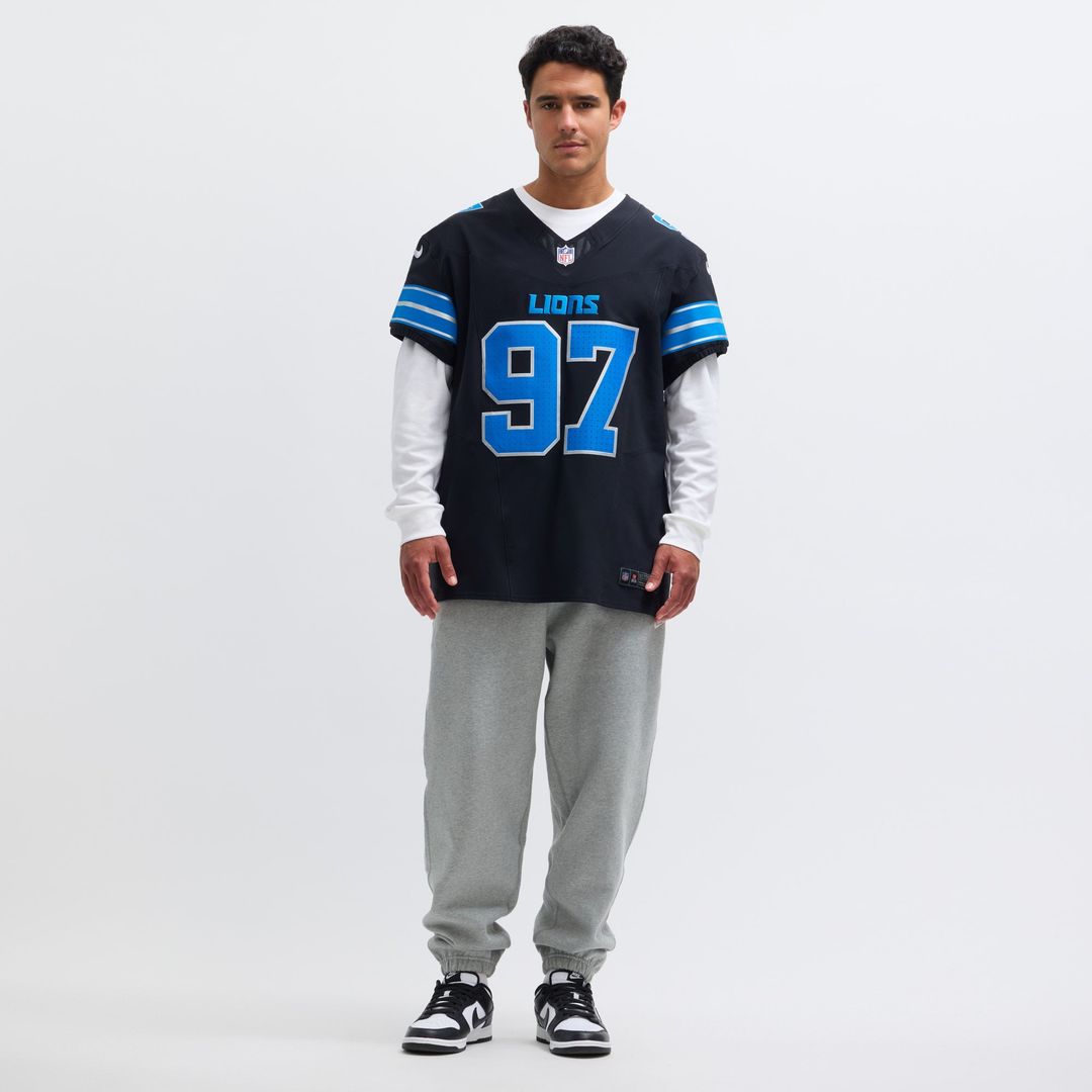 Men's Nike Detroit Lions Aidan Hutchinson Black Alternate Vapor F.U.S.E. Elite NFL Jersey