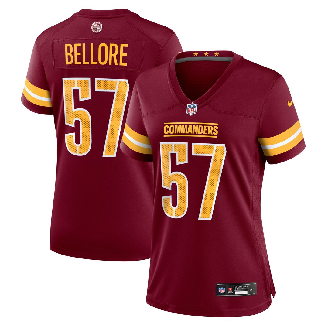 Women's Nike Washington Commanders Nick Bellore Burgundy Team Game NFL Jersey