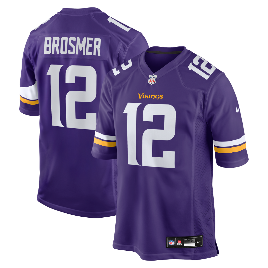 Men's Nike Minnesota Vikings Max Brosmer Purple Team Game NFL Jersey