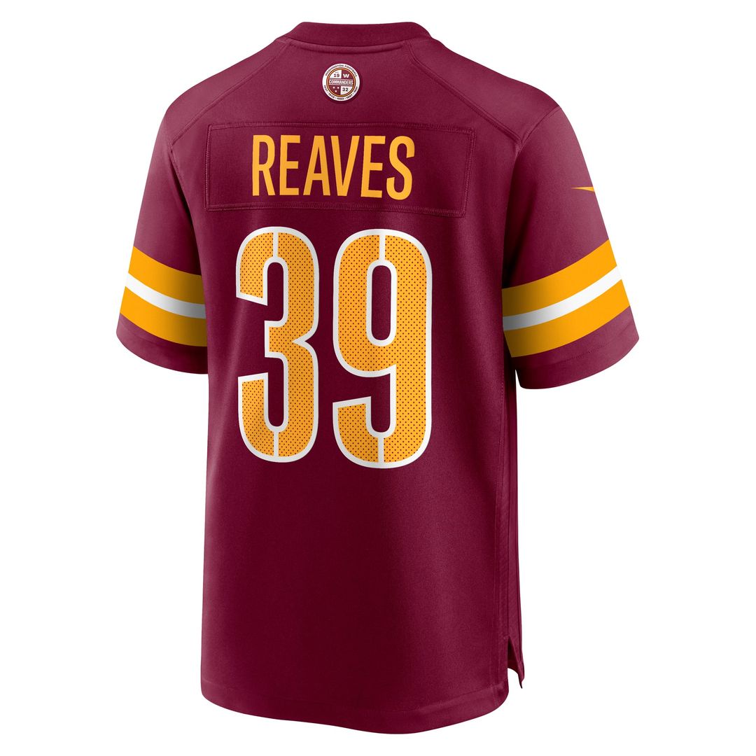 Men's Nike Washington Commanders Jeremy Reaves White Game NFL Jersey