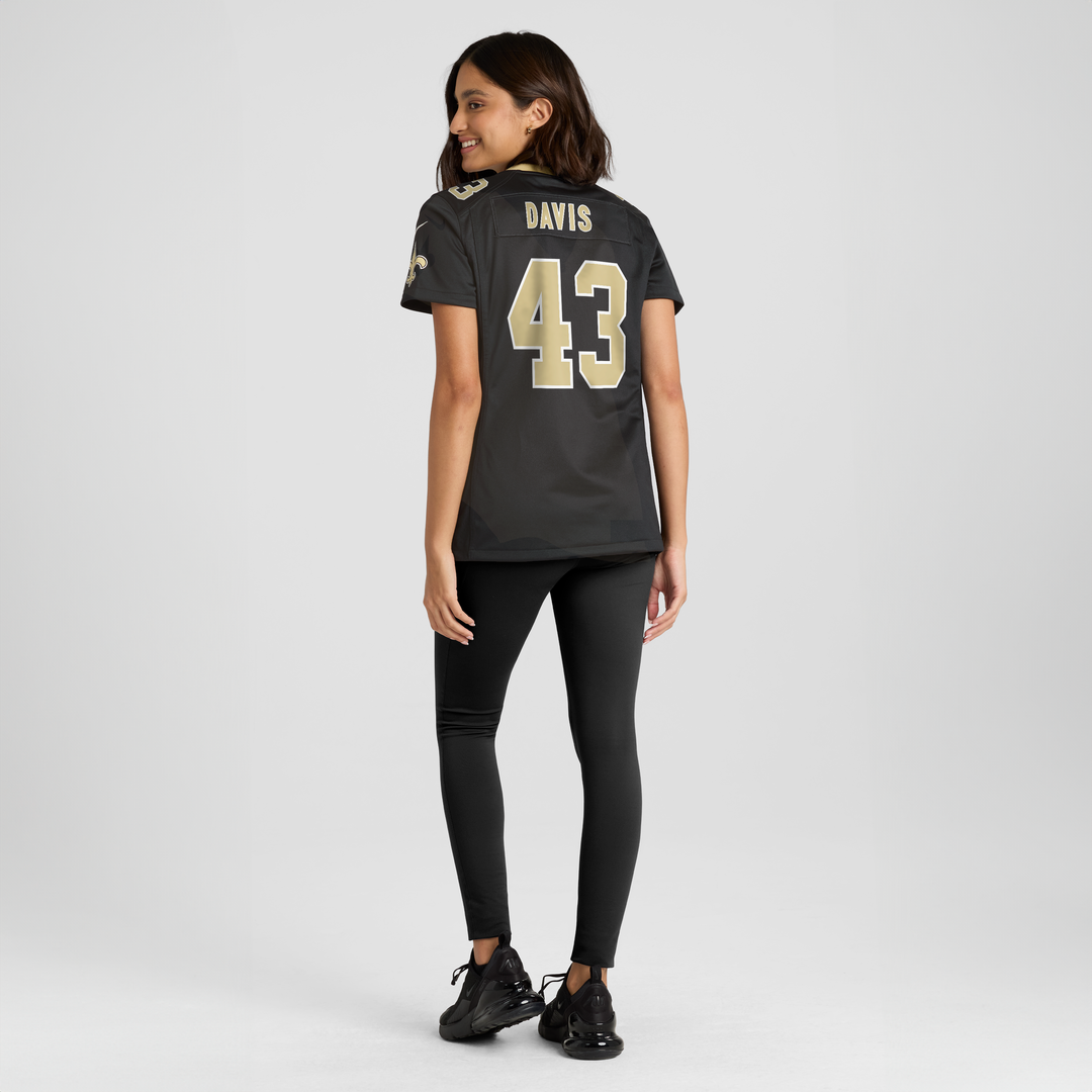 Women's Nike New Orleans Saints Michael Davis Black Team Game NFL Jersey