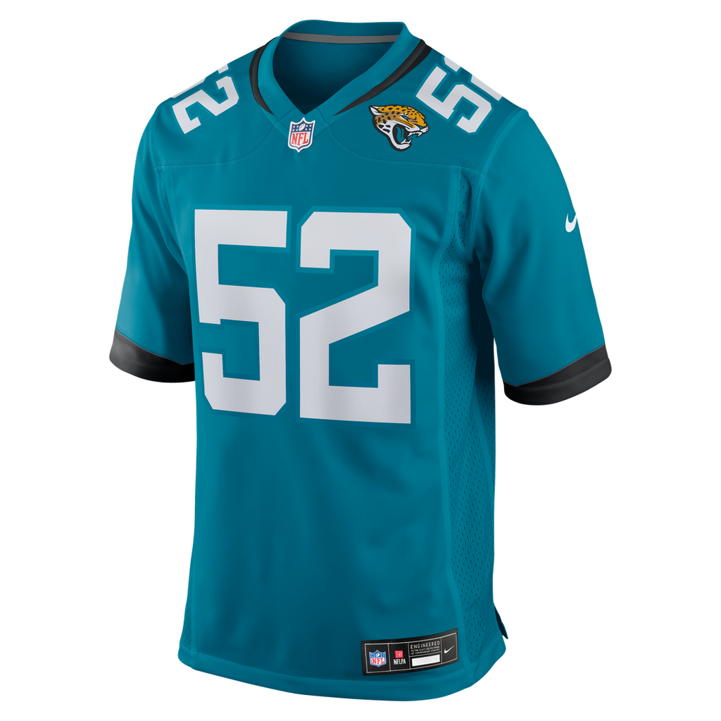 Men's Nike Jacksonville Jaguars DaVon Hamilton Black Game NFL Jersey