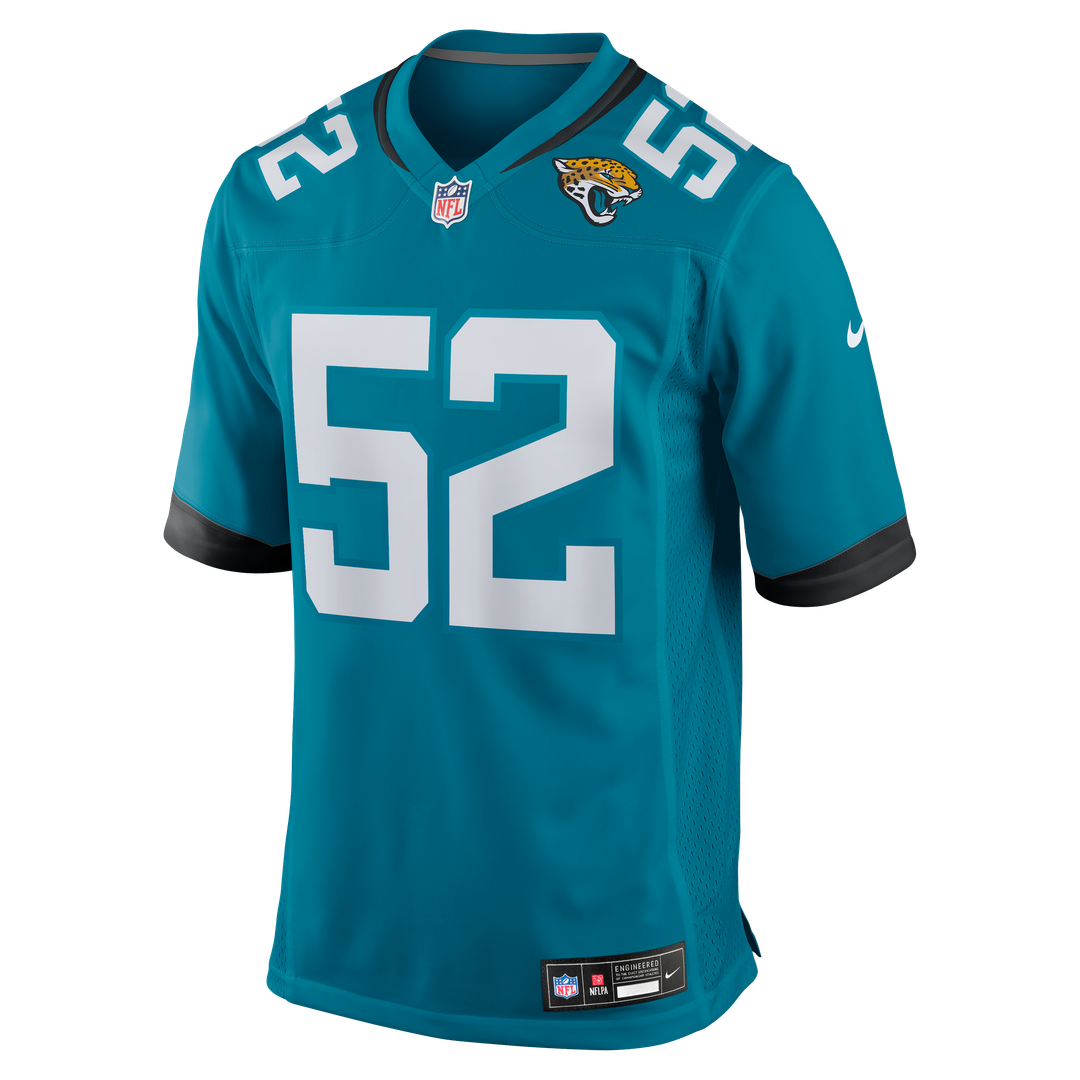 Men's Nike Jacksonville Jaguars DaVon Hamilton Black Game NFL Jersey