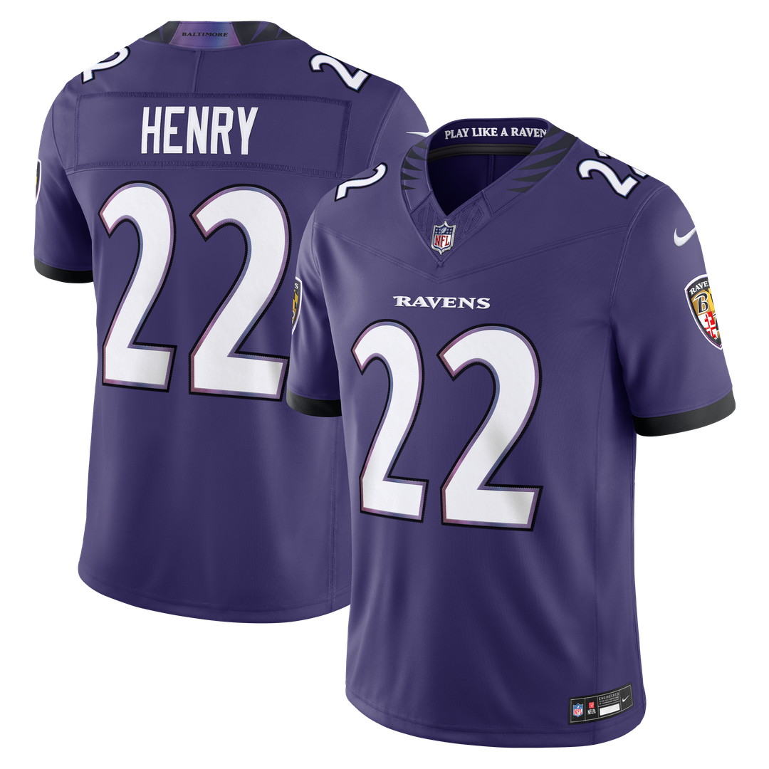 Men's Nike Baltimore Ravens Derrick Henry White Vapor F.U.S.E. Stitched Limited NFL Jersey