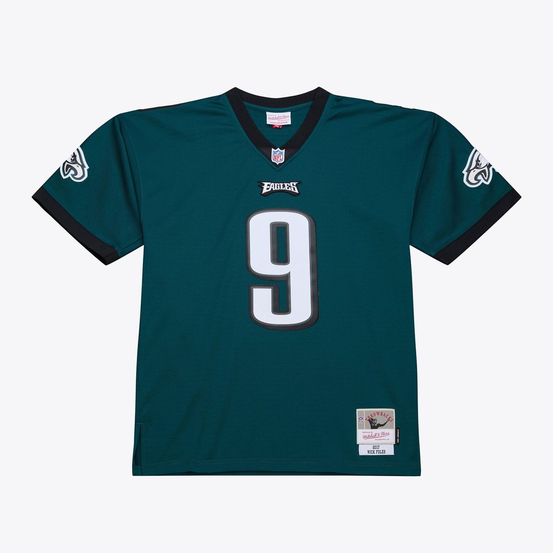 Men's Mitchell & Ness Philadelphia Eagles Nick Foles Midnight Green Legacy Replica NFL Jersey