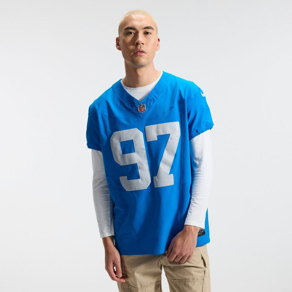 Men's Nike Detroit Lions Aidan Hutchinson Blue Alternate Vapor F.U.S.E. Elite NFL Jersey