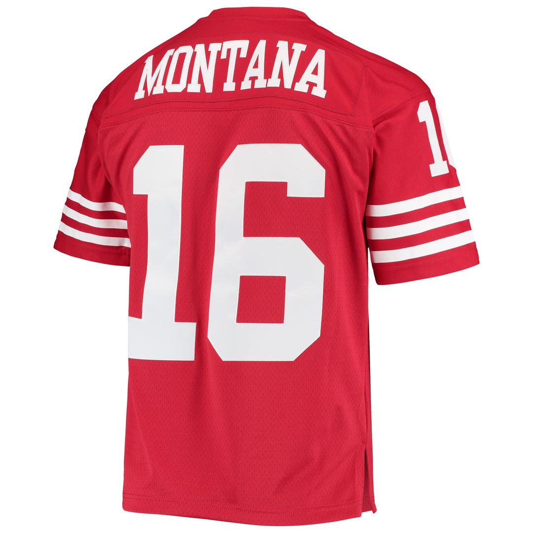 Men's Mitchell & Ness San Francisco 49ers Joe Montana Scarlet Legacy Replica NFL Jersey