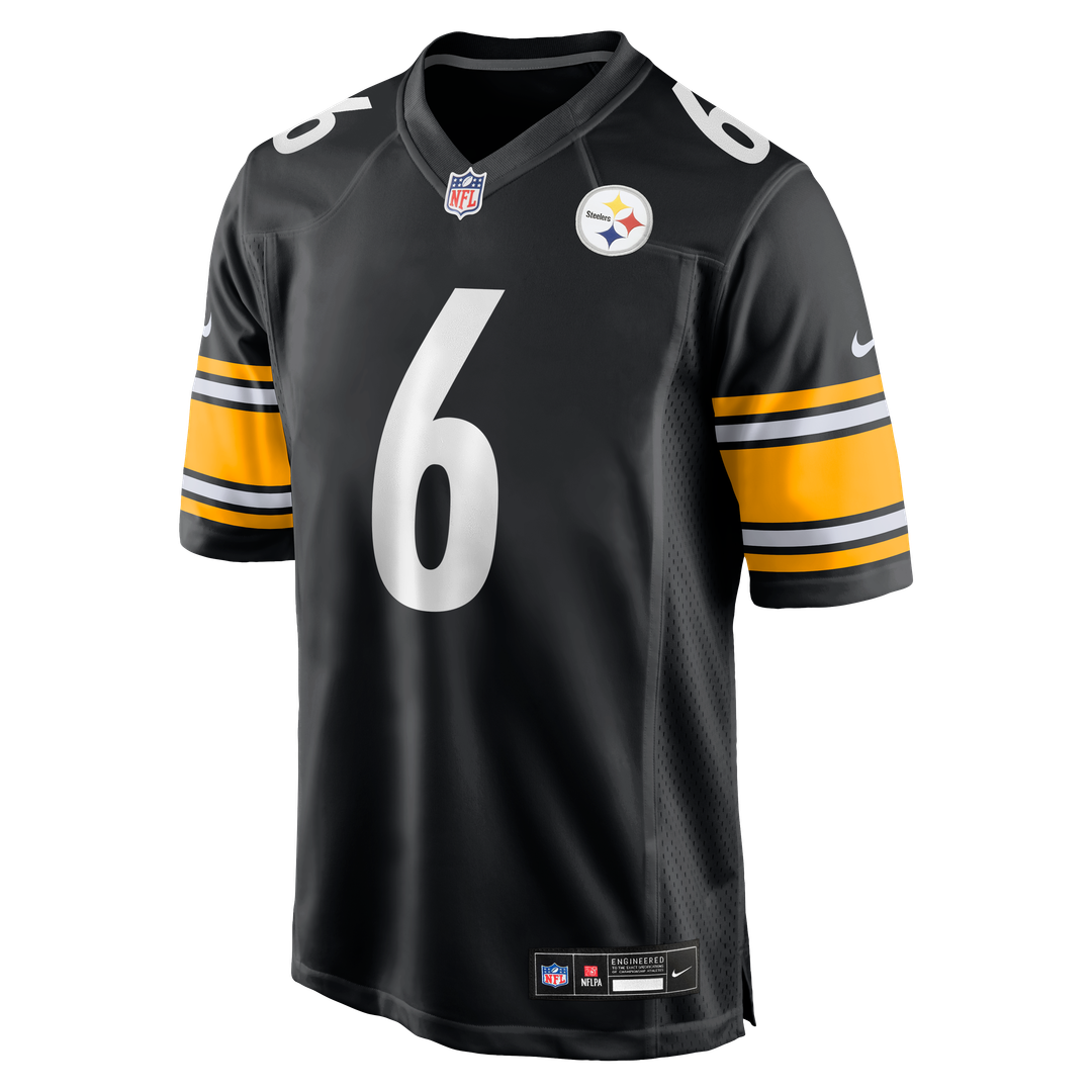 Men's Nike Pittsburgh Steelers Patrick Queen Black Game Player NFL Jersey