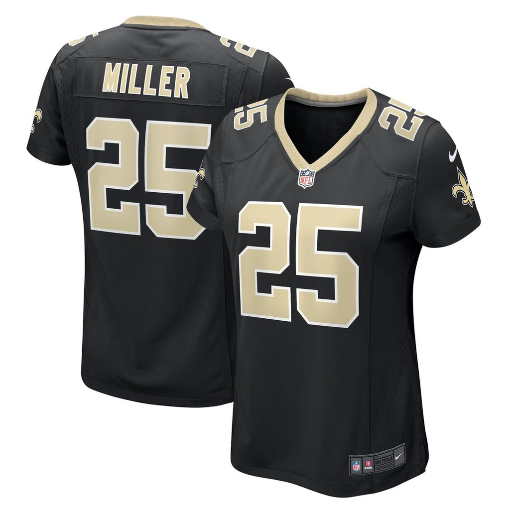 Women's Nike New Orleans Saints Kendre Miller Black Team Game NFL Jersey