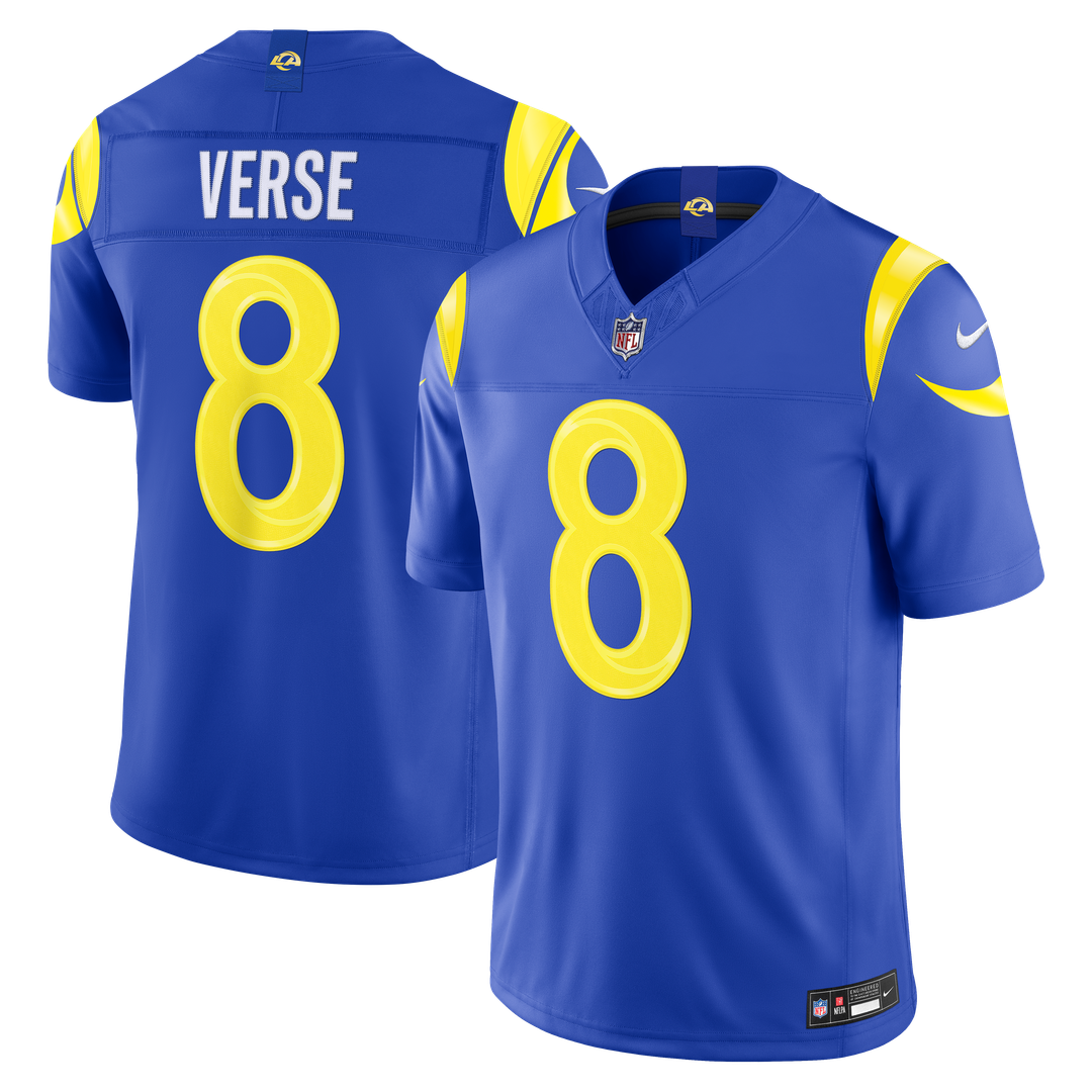 Men's Nike Los Angeles Rams Jared Verse White Vapor F.U.S.E. Stitched Limited NFL Jersey