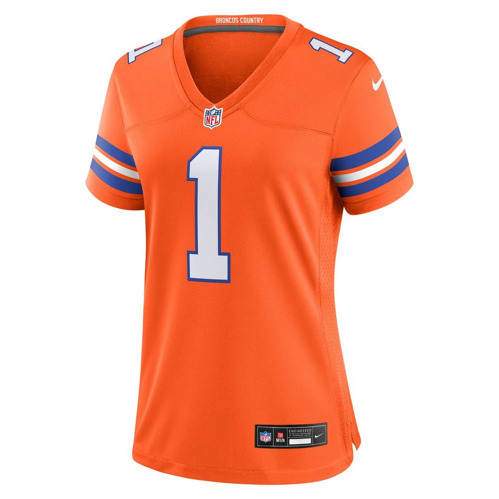 Women's Nike Denver Broncos Jason Elam Orange Mile High Collection 1977 Throwback Retired Player Game NFL Jersey