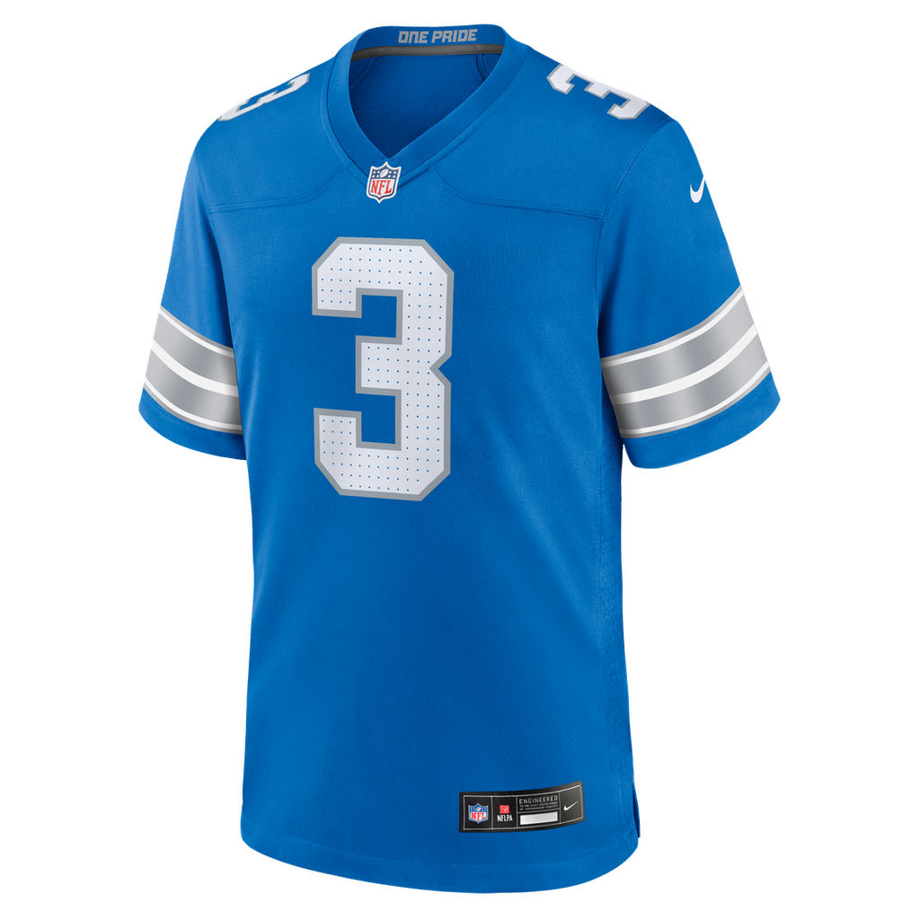Men's Nike Detroit Lions Jack Fox Blue Team Game NFL Jersey