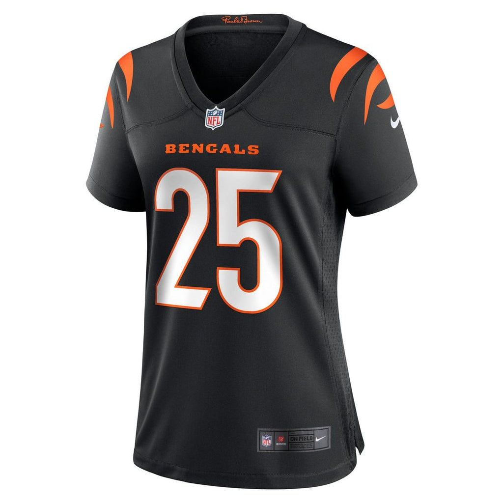 Women's Nike Cincinnati Bengals Tahj Brooks Black Team Game NFL Jersey