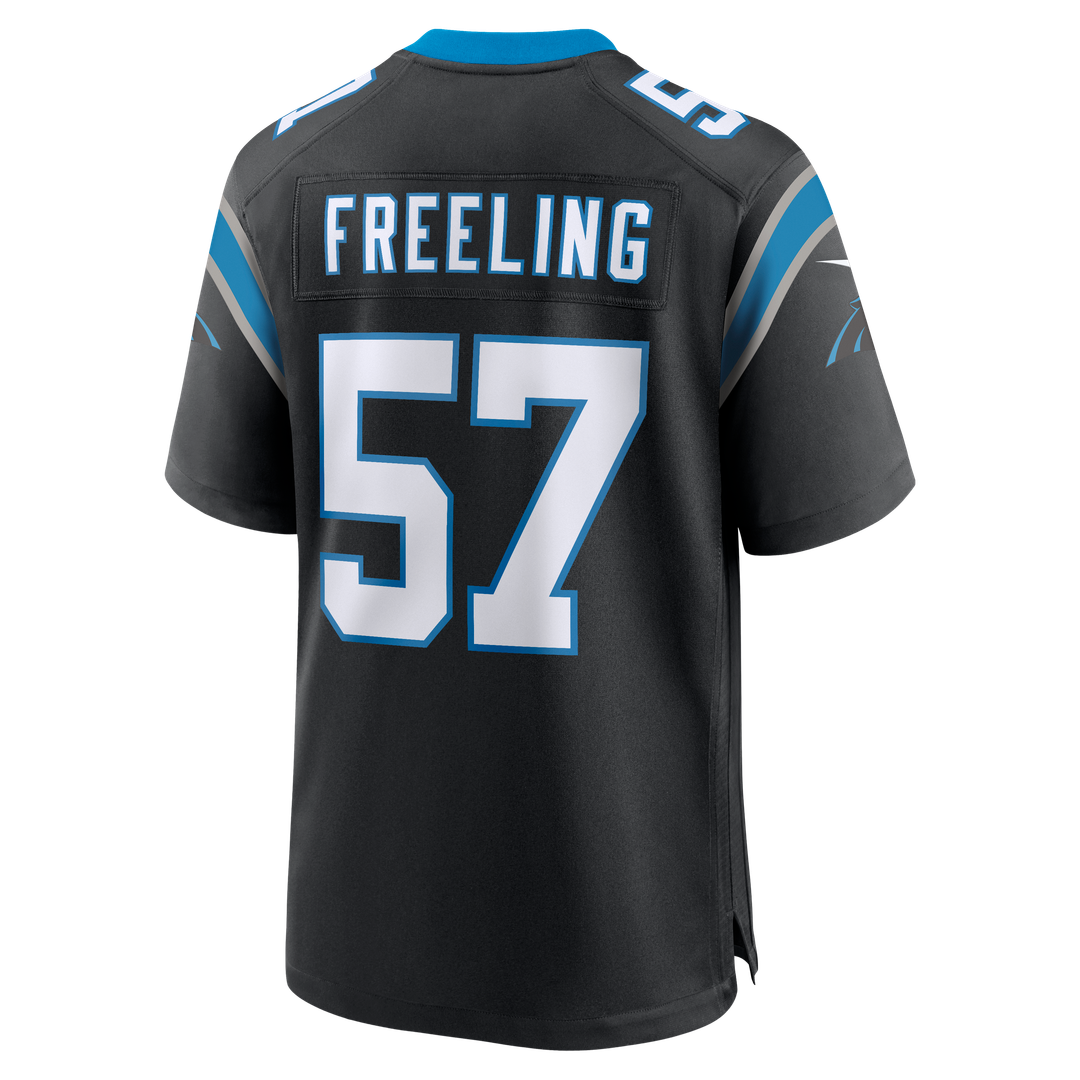 Men's Nike Carolina Panthers Monroe Freeling Black 2026 NFL Draft First Round Pick No. 19 Team Game NFL Jersey