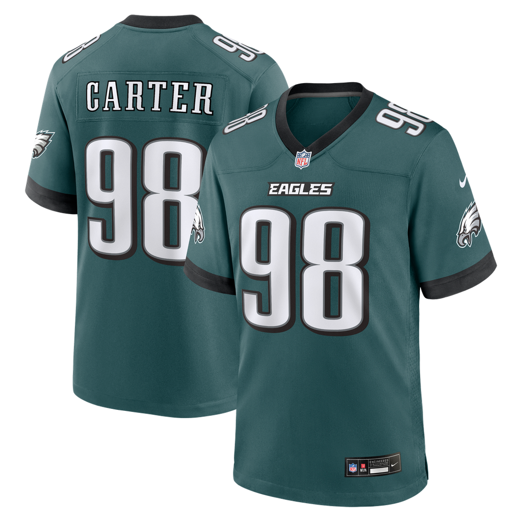 Men's Nike Philadelphia Eagles Jalen Carter Midnight Green Team Game NFL Jersey
