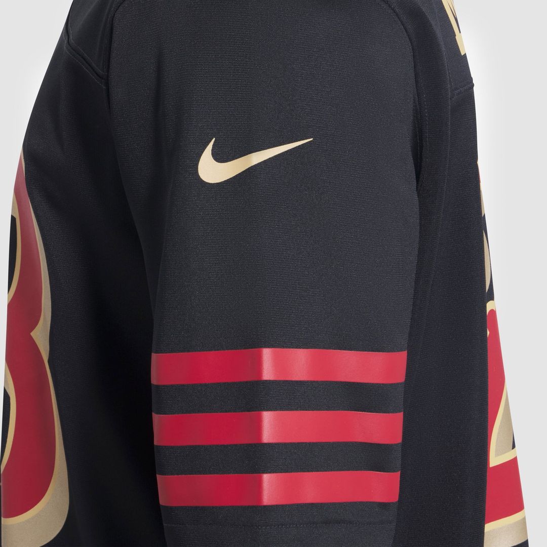 Men's Nike San Francisco 49ers Christian McCaffrey Black 2025 Rivalries Collection Game NFL Jersey