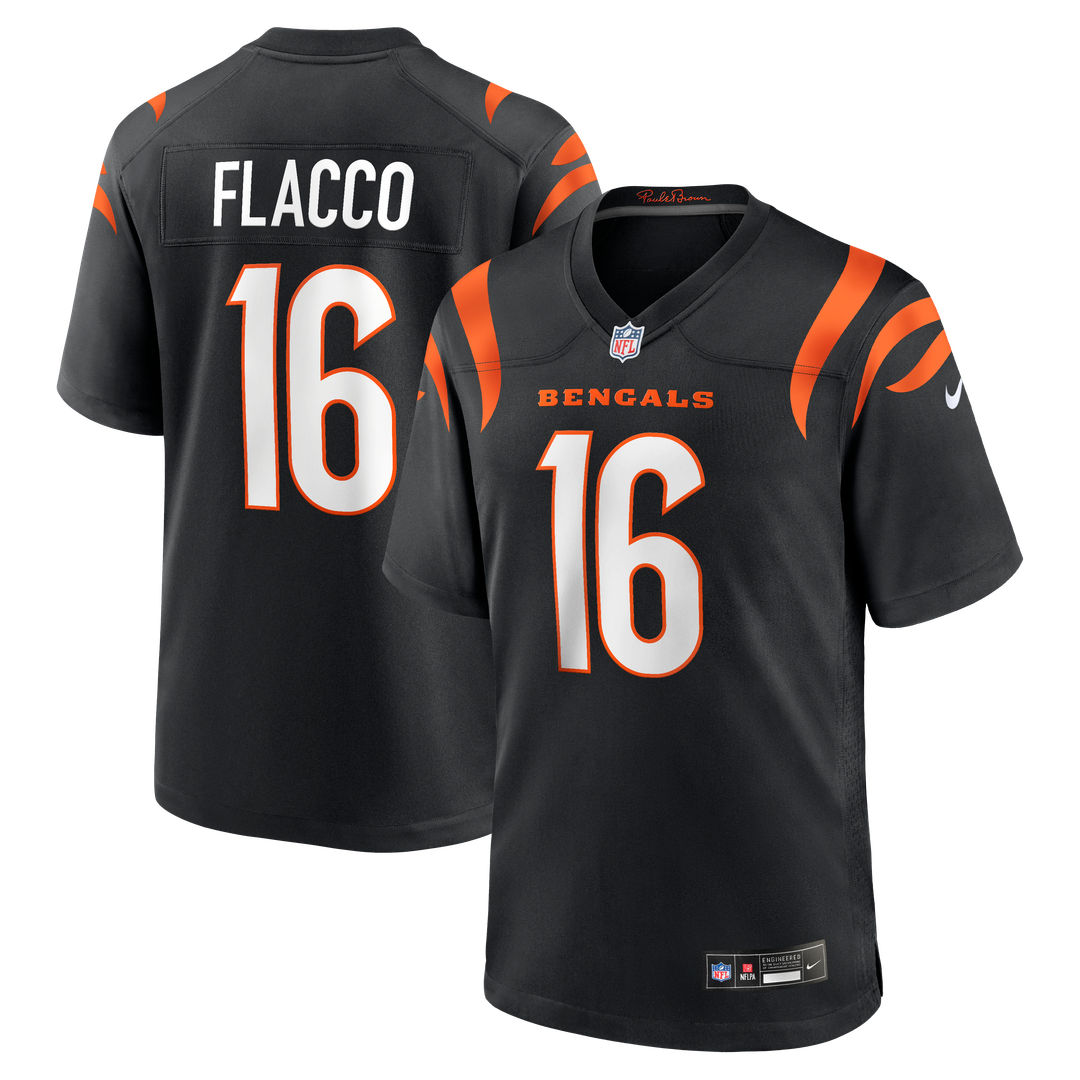 Men's Nike Cincinnati Bengals Joe Flacco Black Team Game NFL Jersey