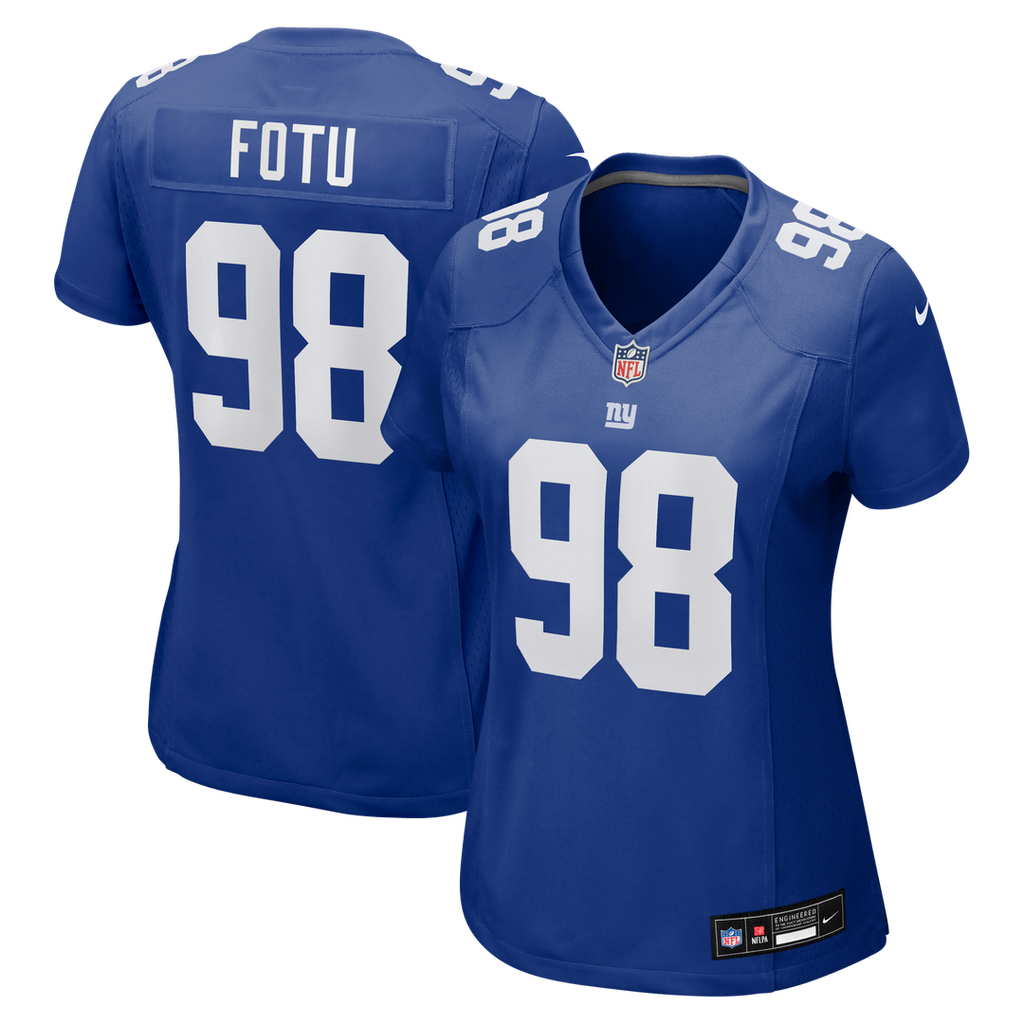 Women's Nike New York Giants Leki Fotu Royal Team Game NFL Jersey