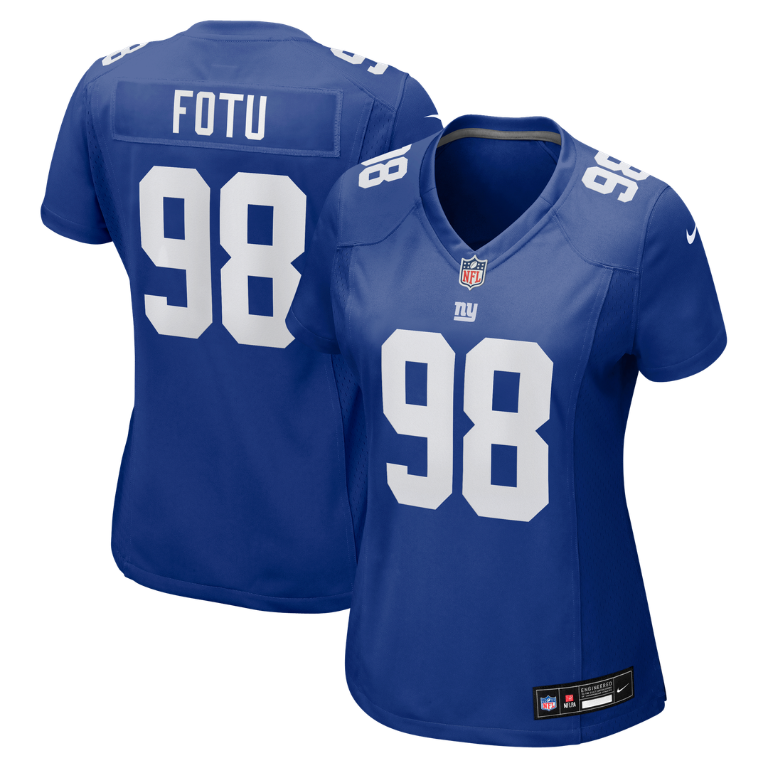 Women's Nike New York Giants Leki Fotu Royal Team Game NFL Jersey