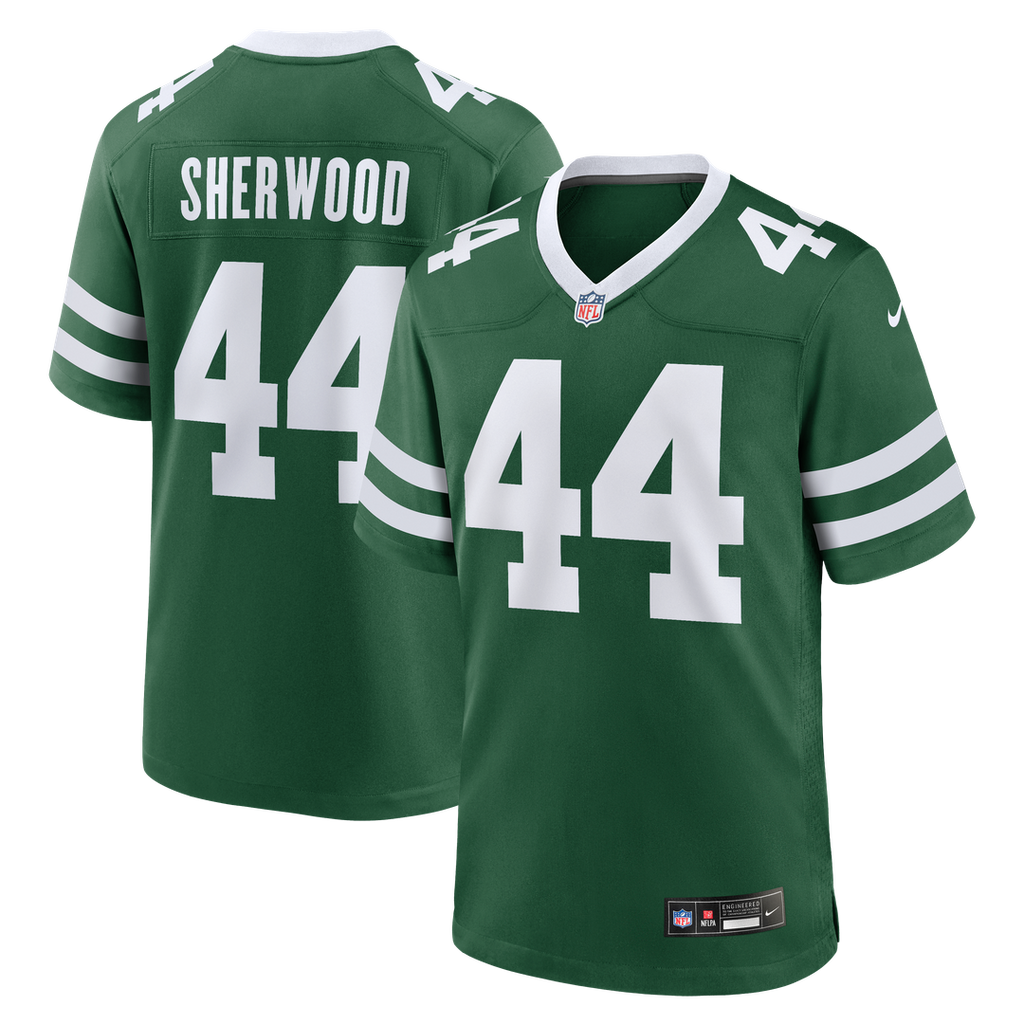 Men's Nike New York Jets Jamien Sherwood Legacy Green Team Game NFL Jersey