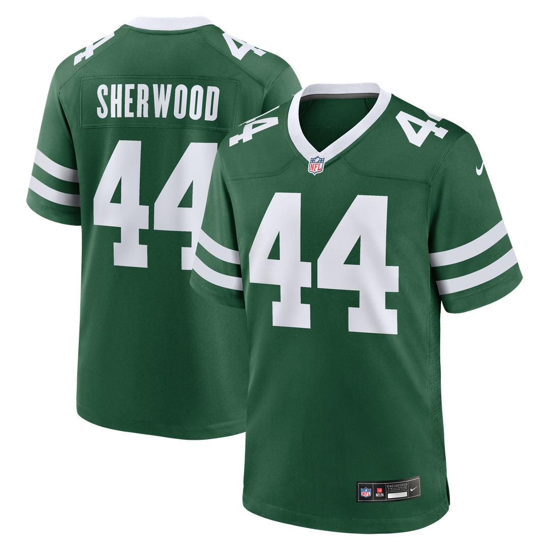 Men's Nike New York Jets Jamien Sherwood Legacy Green Team Game NFL Jersey