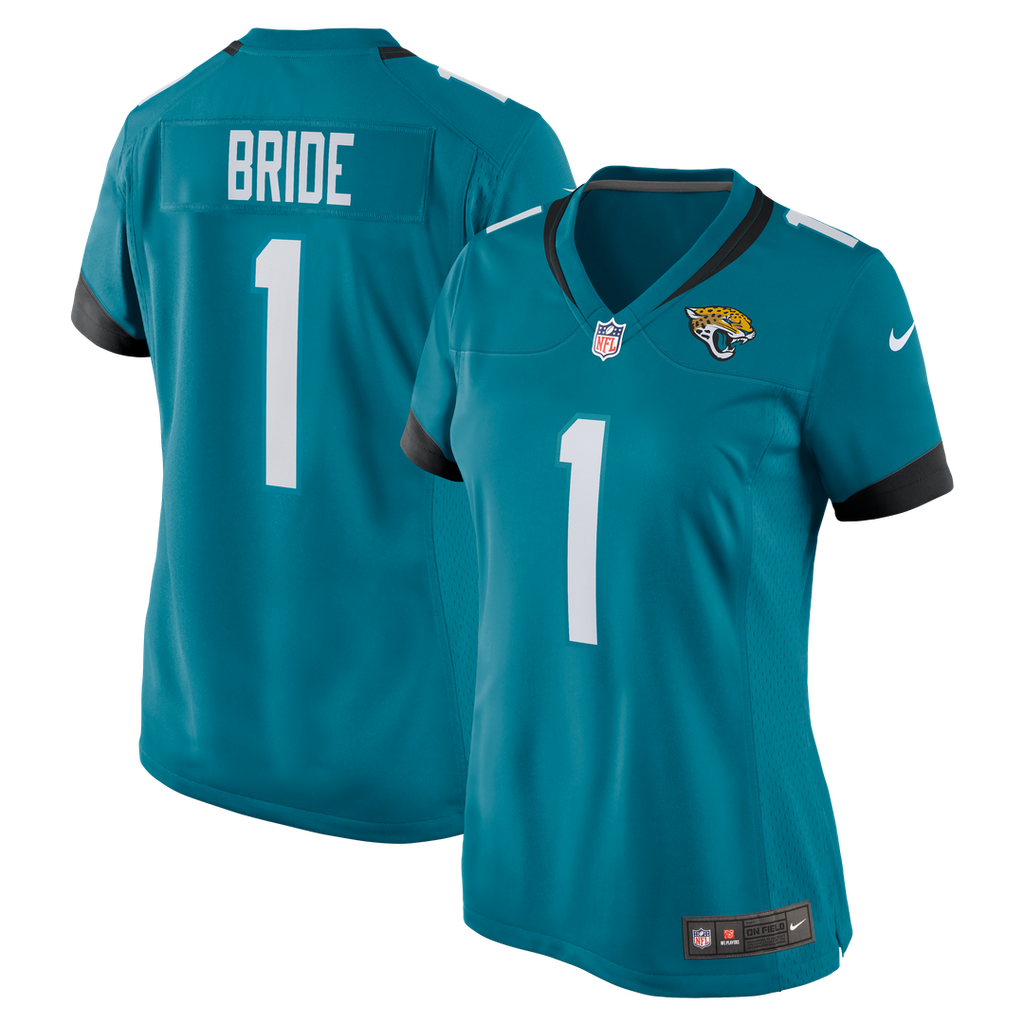Women's Nike Jacksonville Jaguars Number 1 Bride Teal Game NFL Jersey