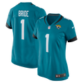 Women's Nike Jacksonville Jaguars Number 1 Bride Teal Game NFL Jersey