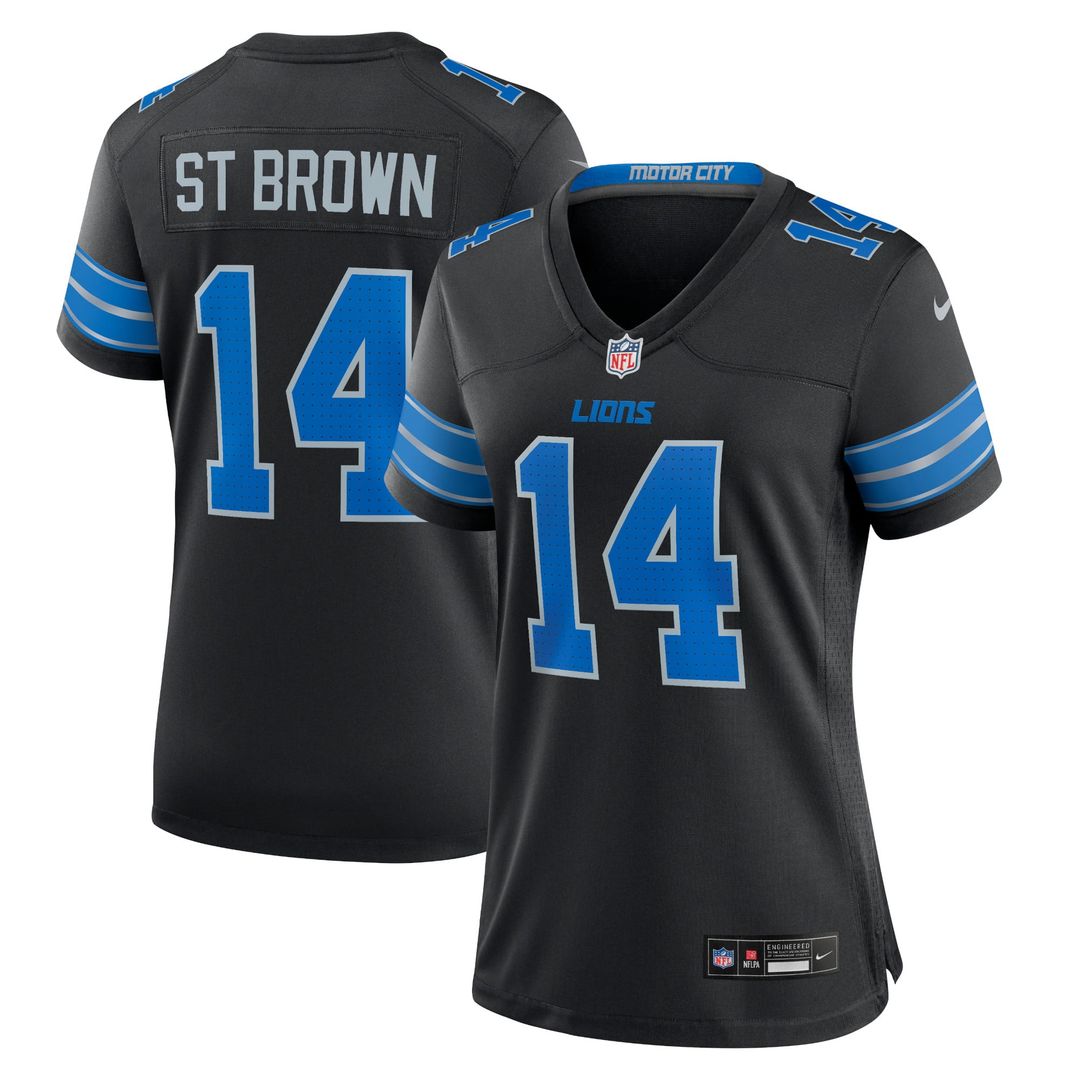 Women's Nike Detroit Lions Amon-Ra St. Brown Blue Team Game NFL Jersey