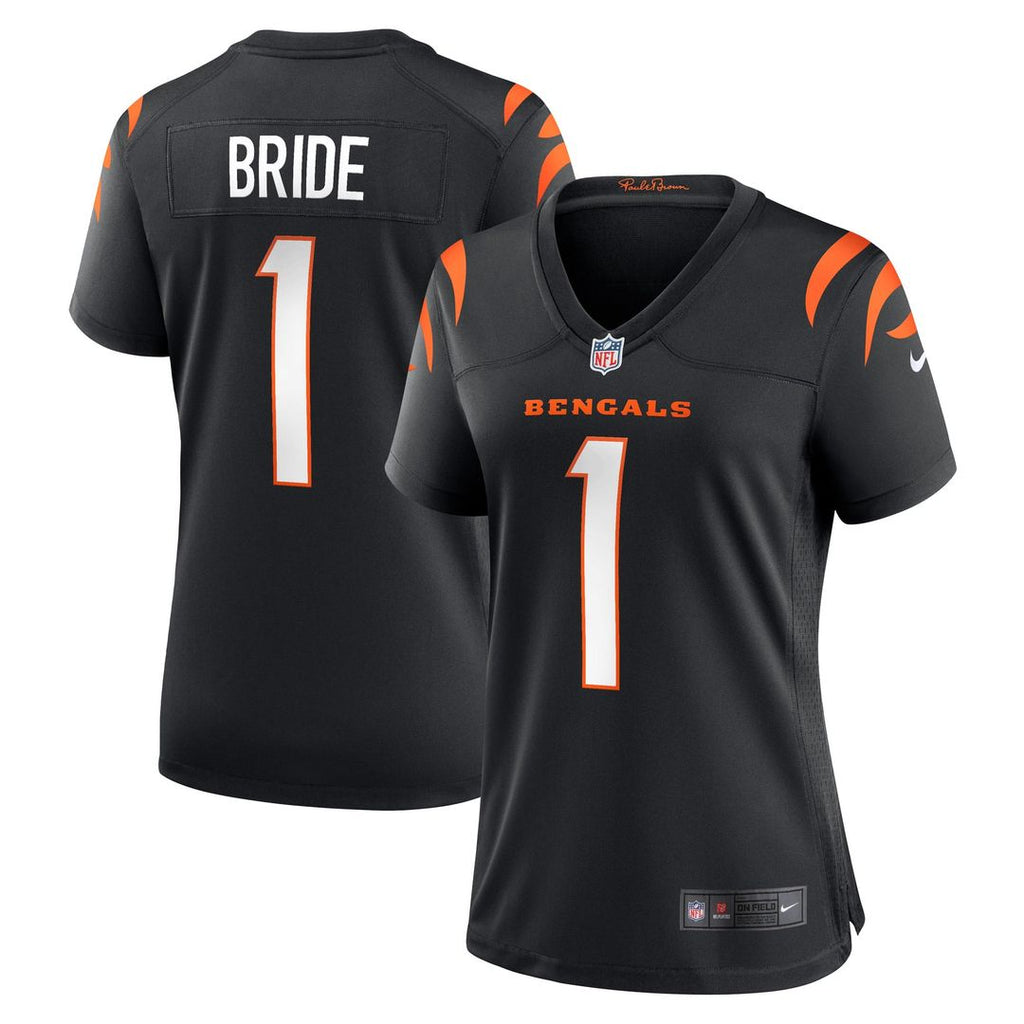 Women's Nike Cincinnati Bengals Number 1 Bride Black Game NFL Jersey