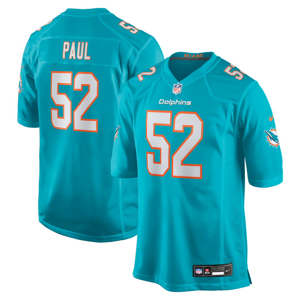 Men's Nike Miami Dolphins Patrick Paul Aqua Game NFL Jersey