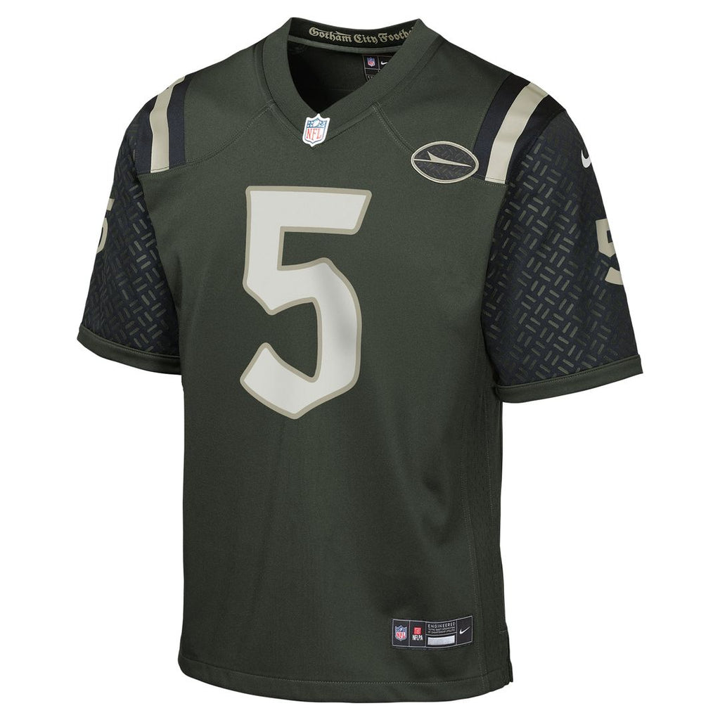 Youth Nike New York Jets Garrett Wilson Gotham Green 2025 Rivalries Collection Game NFL Jersey