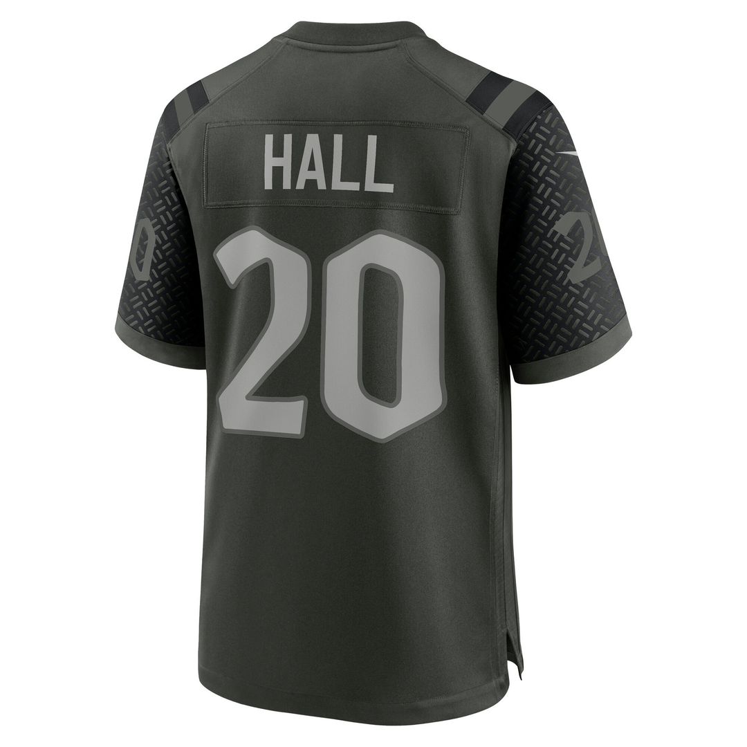Men's Nike New York Jets Breece Hall Gotham Green 2025 Rivalries Collection Game NFL Jersey