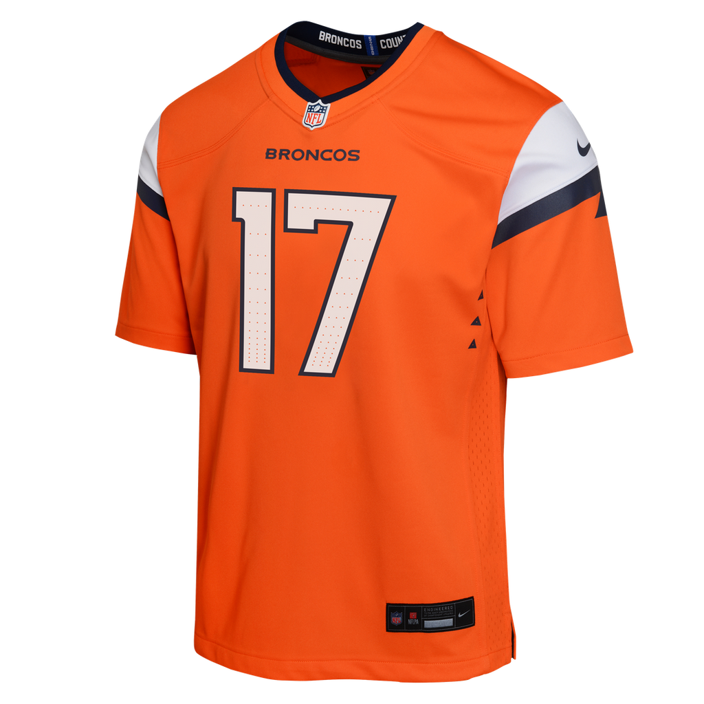 Youth Nike Denver Broncos Jaylen Waddle Orange Game NFL Jersey