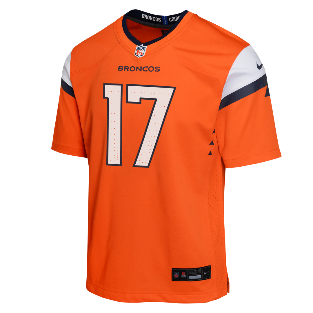 Youth Nike Denver Broncos Jaylen Waddle Orange Game NFL Jersey