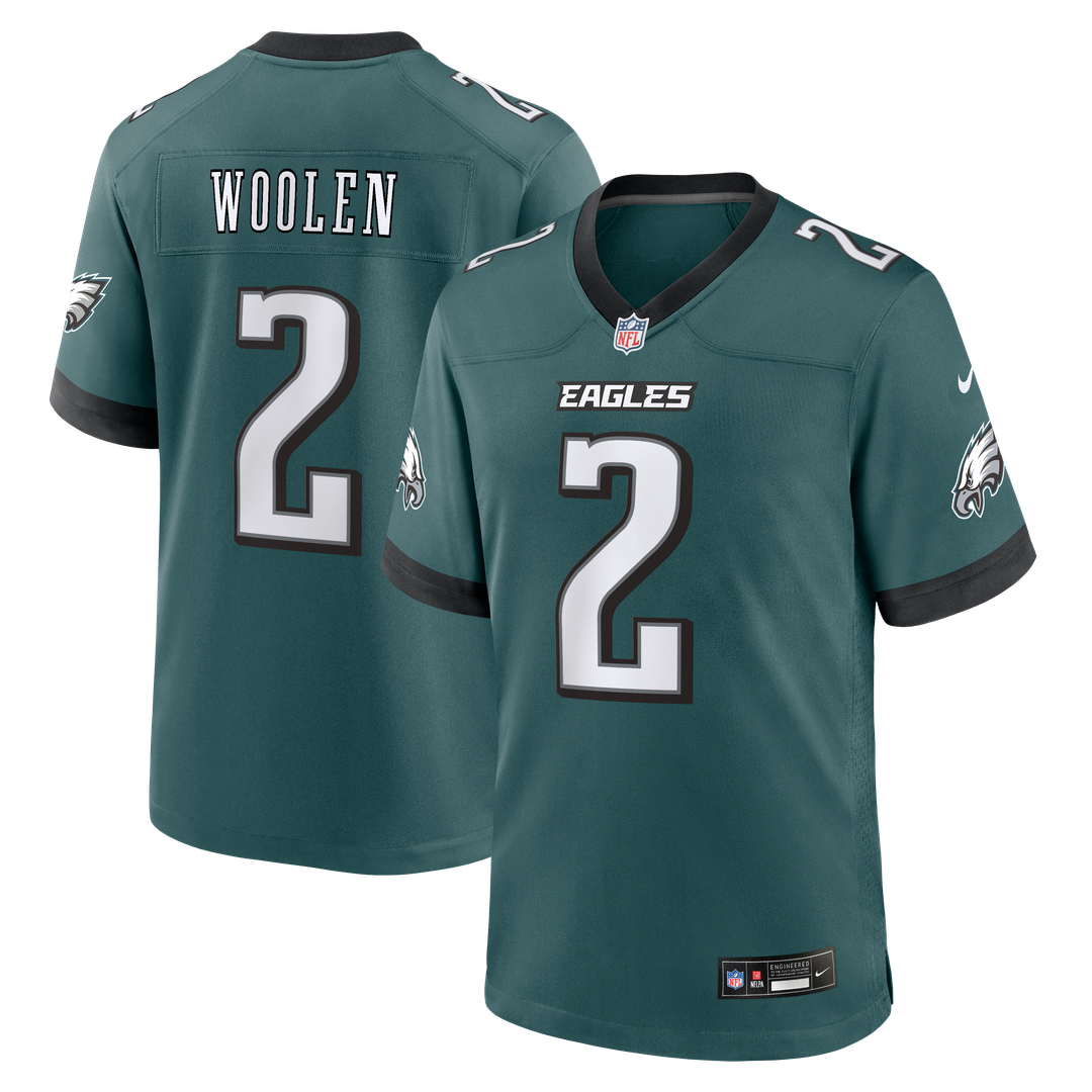 Men's Nike Philadelphia Eagles Tariq Woolen Kelly Green Alternate Game NFL Jersey