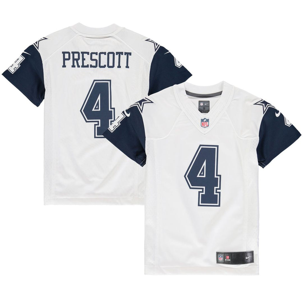 Youth Nike Dallas Cowboys Dak Prescott White Color Rush Game NFL Jersey