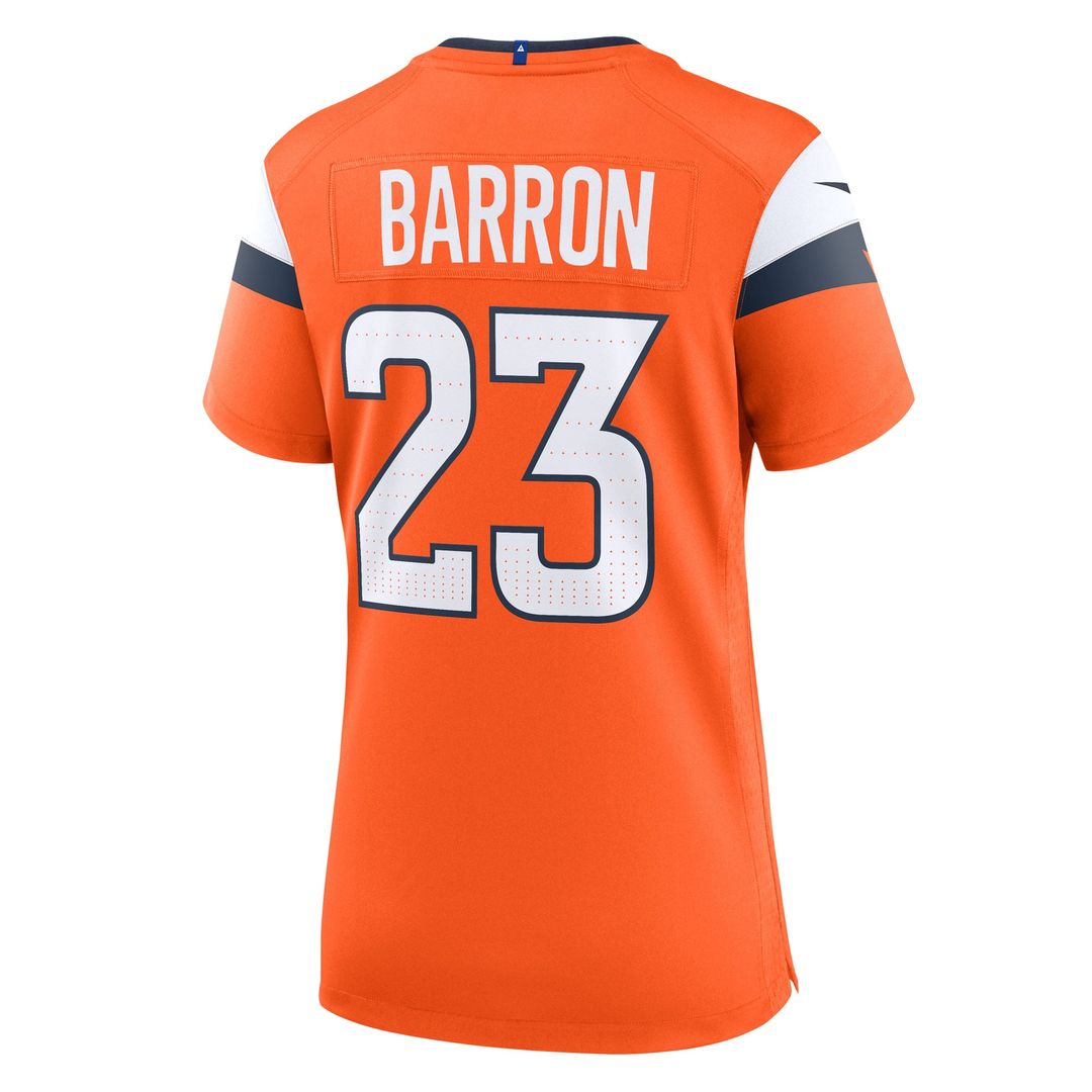 Women's Nike Denver Broncos Jahdae Barron Orange Team Game NFL Jersey