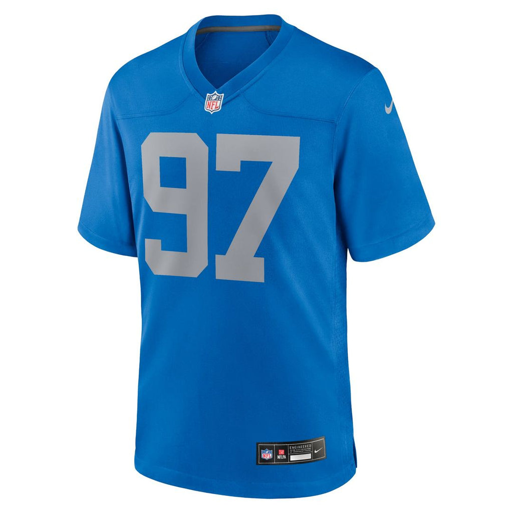 Men's Nike Detroit Lions Aidan Hutchinson Blue Alternate Game NFL Jersey