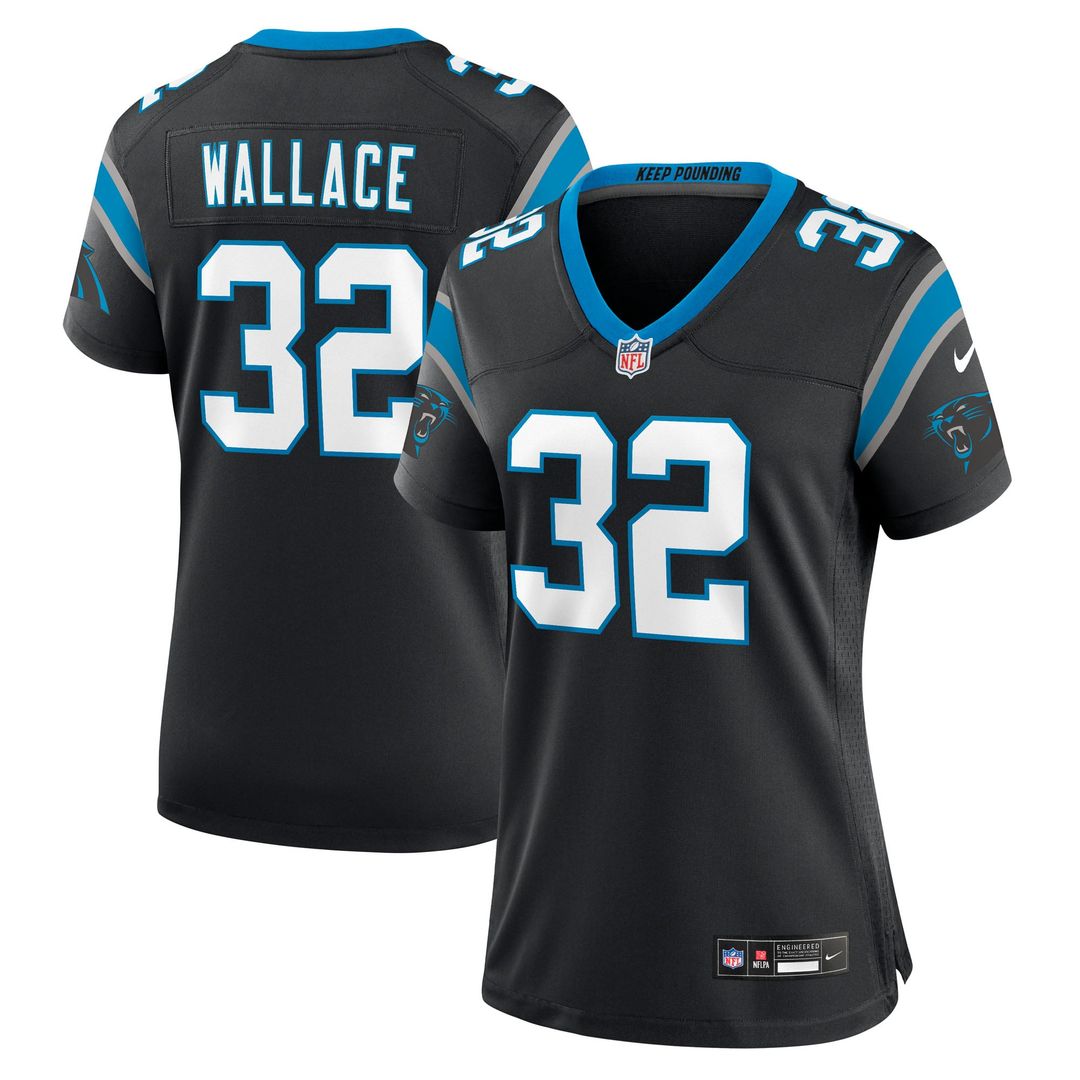 Women's Nike Carolina Panthers Trevin Wallace Black Team Game NFL Jersey