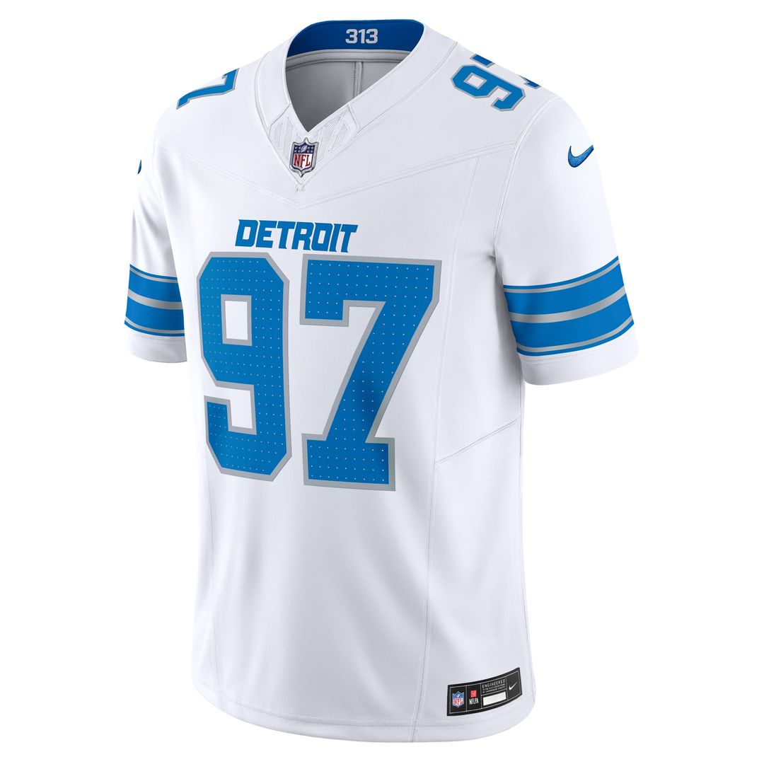 Men's Nike Detroit Lions Aidan Hutchinson White Vapor F.U.S.E. Limited NFL Jersey