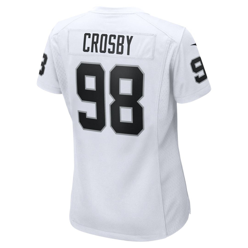 Women's Nike Las Vegas Raiders Maxx Crosby White Game NFL Jersey